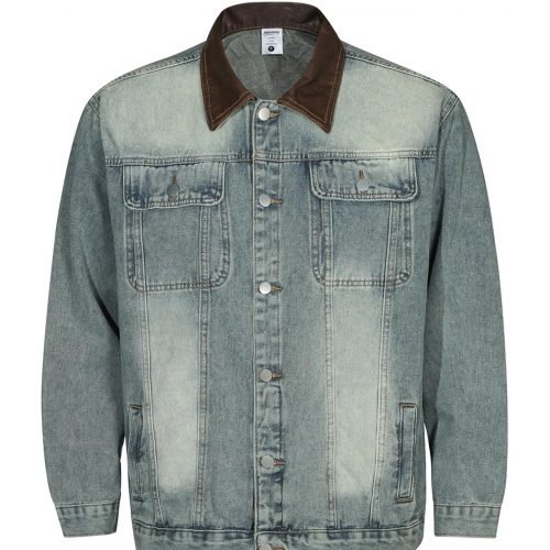 Men's Button Up Long Sleeve Denim Jacket