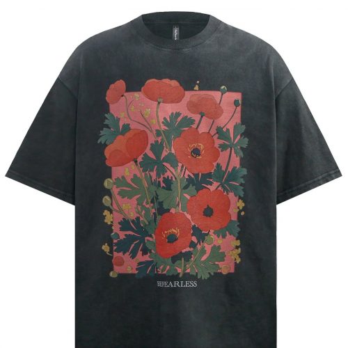Men's Flower Graphic Oversized T-Shirt