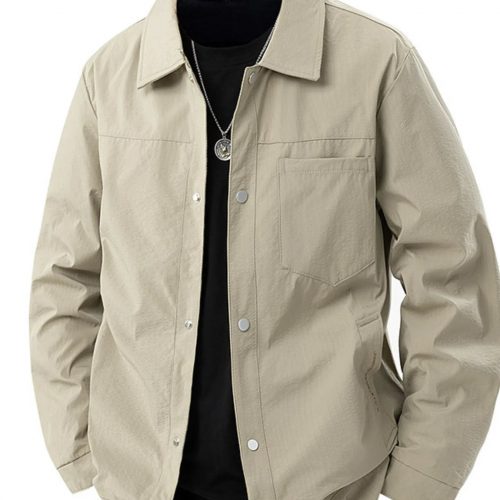 Men's Plus Size Lightweight Snap-Down Jacket