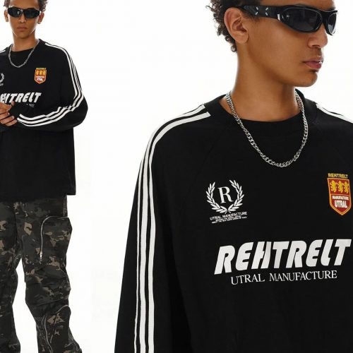 Men's Striped Long Sleeve Graphic T-Shirt